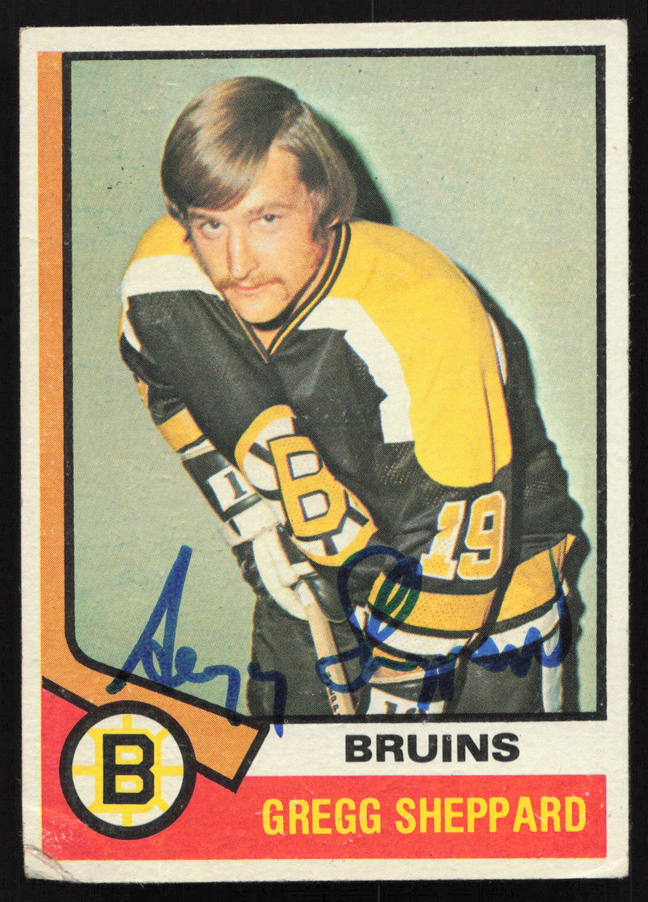 Gregg Sheppard Autographed 1974-75 Topps Card #184 Boston Bruins SKU #258320