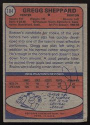 Gregg Sheppard Autographed 1974-75 Topps Card #184 Boston Bruins SKU #258320
