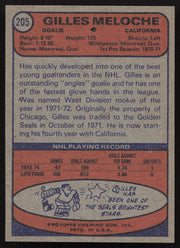 Gilles Meloche Autographed 1974-75 Topps Card #205 California Golden Seals SKU #258324