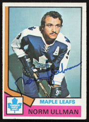 Norm Ullman Autographed 1974-75 Topps Card #236 Toronto Maple Leafs SKU #258325