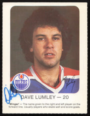 Dave Lumley Autographed 1981-82 Red Rooster Card Edmonton Oilers SKU #258329
