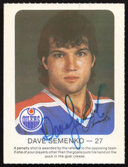 Dave Semenko Autographed 1981-82 Red Rooster Card Edmonton Oilers SKU #258333