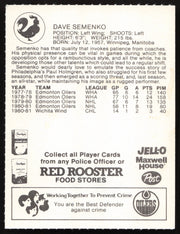 Dave Semenko Autographed 1981-82 Red Rooster Card Edmonton Oilers SKU #258333