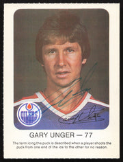 Garry Unger Autographed 1981-82 Red Rooster Card Edmonton Oilers SKU #258337