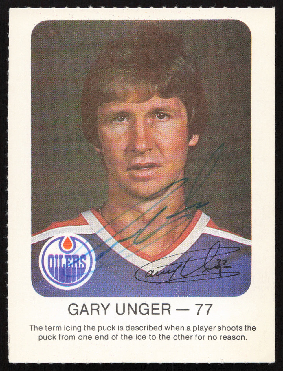 Garry Unger Autographed 1981-82 Red Rooster Card Edmonton Oilers SKU #258337
