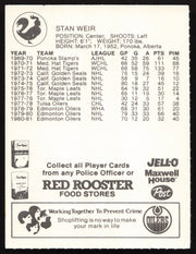 Stan Weir Autographed 1981-82 Red Rooster Card Edmonton Oilers SKU #258338