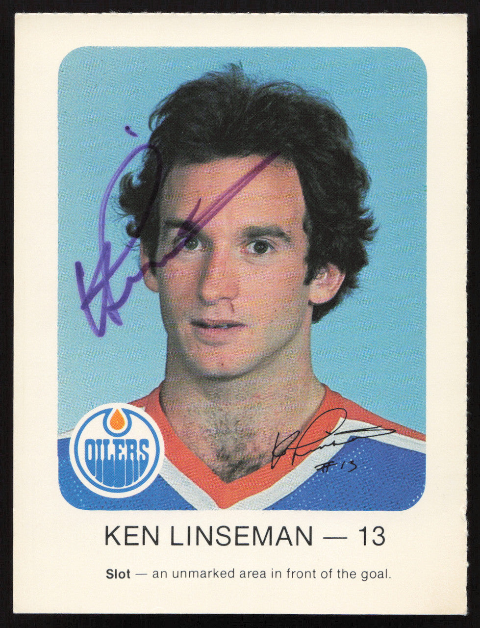 Ken Linseman Autographed 1982-83 Red Rooster Card Edmonton Oilers SKU #258340