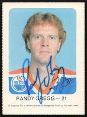 Randy Gregg Autographed 1982-83 Red Rooster Card Edmonton Oilers SKU #258343