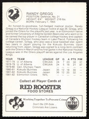 Randy Gregg Autographed 1982-83 Red Rooster Card Edmonton Oilers SKU #258343