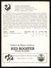 Don Jackson Autographed 1982-83 Red Rooster Rookie Card Edmonton Oilers SKU #258345