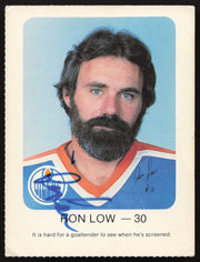 Ron Low Autographed 1982-83 Red Rooster Card Edmonton Oilers SKU #258346