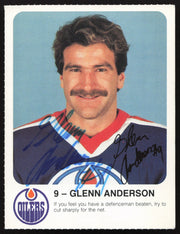 Glenn Anderson Autographed 1982-83 Post Red Rooster Card Edmonton Oilers SKU #258347