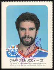 Charlie Huddy Autographed 1982-83 Red Rooster Rookie Card Edmonton Oilers SKU #258348
