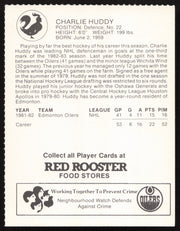 Charlie Huddy Autographed 1982-83 Red Rooster Rookie Card Edmonton Oilers SKU #258348