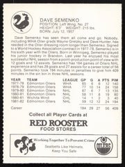 Dave Semenko Autographed 1982-83 Red Rooster Card Edmonton Oilers SKU #258349