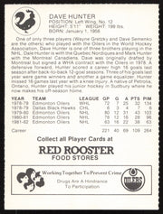 Dave Hunter Autographed 1982-83 Red Rooster Card Edmonton Oilers SKU #258350