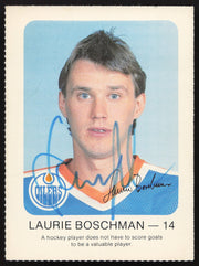Laurie Boschman Autographed 1982-83 Red Rooster Card Edmonton Oilers SKU #258351