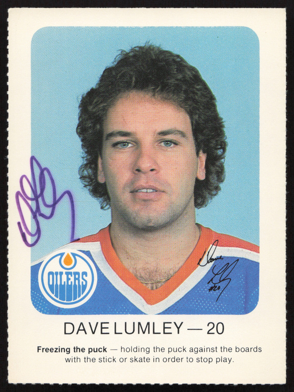 Dave Lumley Autographed 1982-83 Red Rooster Card Edmonton Oilers SKU #258354