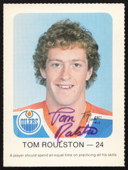 Tom Roulston Autographed 1982-83 Red Rooster Rookie Card Edmonton Oilers SKU #258355