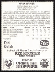 Mark Napier Autographed 1984-85 Post Red Rooster Card Edmonton Oilers SKU #258363