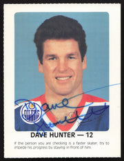 Dave Hunter Autographed 1984-85 Post Red Rooster Card Edmonton Oilers SKU #258369