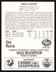 Dave Hunter Autographed 1984-85 Post Red Rooster Card Edmonton Oilers SKU #258369