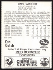 Marc Habscheid Autographed 1984-85 Post Red Rooster Card Edmonton Oilers SKU #258370