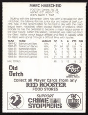 Marc Habscheid Autographed 1984-85 Post Red Rooster Card Edmonton Oilers SKU #258371