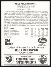 Mike Krushelnyski Autographed 1984-85 Post Red Rooster Card Edmonton Oilers SKU #258377