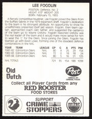 Lee Fogolin Autographed 1984-85 Post Red Rooster Card Edmonton Oilers SKU #258382