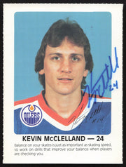 Kevin McClelland Autographed 1984-85 Post Red Rooster Rookie Card Edmonton Oilers SKU #258385