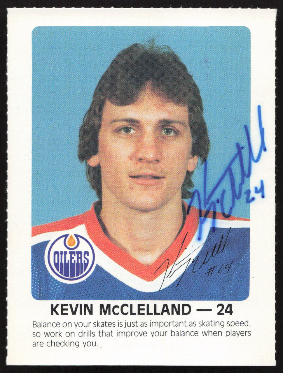 Kevin McClelland Autographed 1984-85 Post Red Rooster Rookie Card Edmonton Oilers SKU #258385