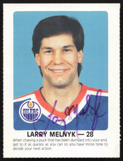 Larry Melnyk Autographed 1984-85 Post Red Rooster Card Edmonton Oilers SKU #258389