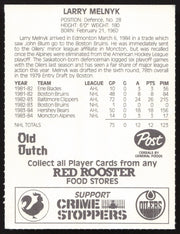 Larry Melnyk Autographed 1984-85 Post Red Rooster Card Edmonton Oilers SKU #258389