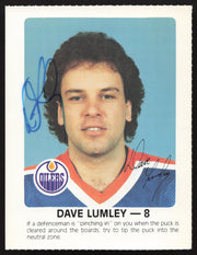 Dave Lumley Autographed 1984-85 Post Red Rooster Card Edmonton Oilers SKU #258398