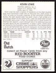 Kevin Lowe Autographed 1984-85 Post Red Rooster Card Edmonton Oilers SKU #258400