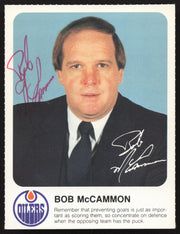 Bob McCammon Autographed 1984-85 Post Red Rooster Card Edmonton Oilers SKU #258402