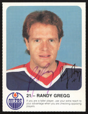 Randy Gregg Autographed 1985-86 Post Red Rooster Card Edmonton Oilers SKU #258404