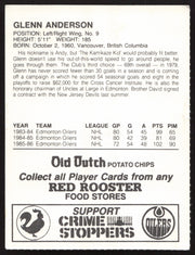 Glenn Anderson Autographed 1986-87 Red Rooster Card Edmonton Oilers SKU #258422