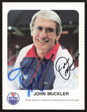 John Muckler Autographed 1986-87 Red Rooster Card Edmonton Oilers SKU #258424