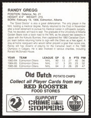 Randy Gregg Autographed 1986-87 Red Rooster Card Edmonton Oilers SKU #258426