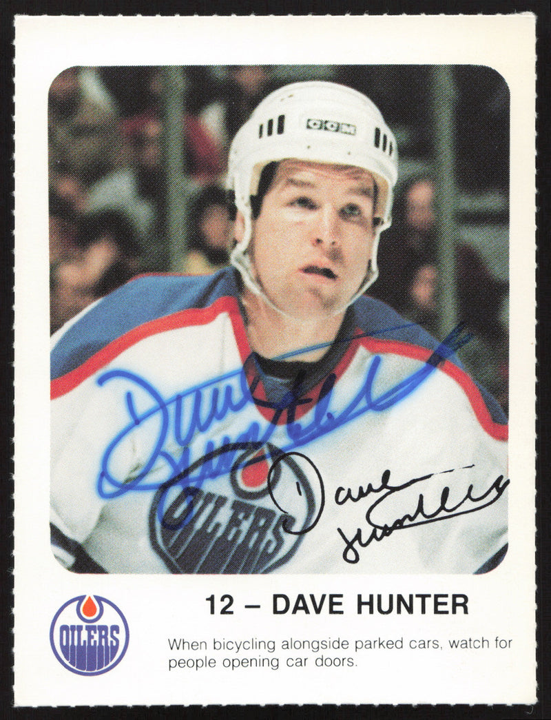 Dave Hunter Autographed 1986-87 Red Rooster Card Edmonton Oilers SKU #258431