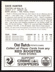 Dave Hunter Autographed 1986-87 Red Rooster Card Edmonton Oilers SKU #258431