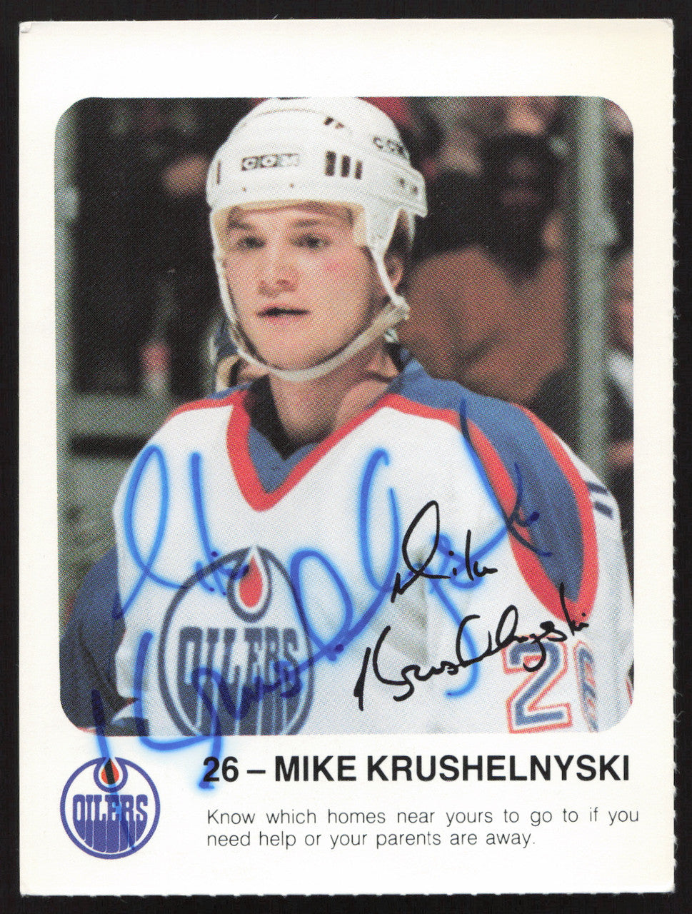 Mike Krushelnyski Autographed 1986-87 Red Rooster Card Edmonton Oilers SKU #258433