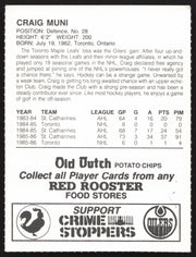 Craig Muni Autographed 1986-87 Red Rooster Card Edmonton Oilers SKU #258434