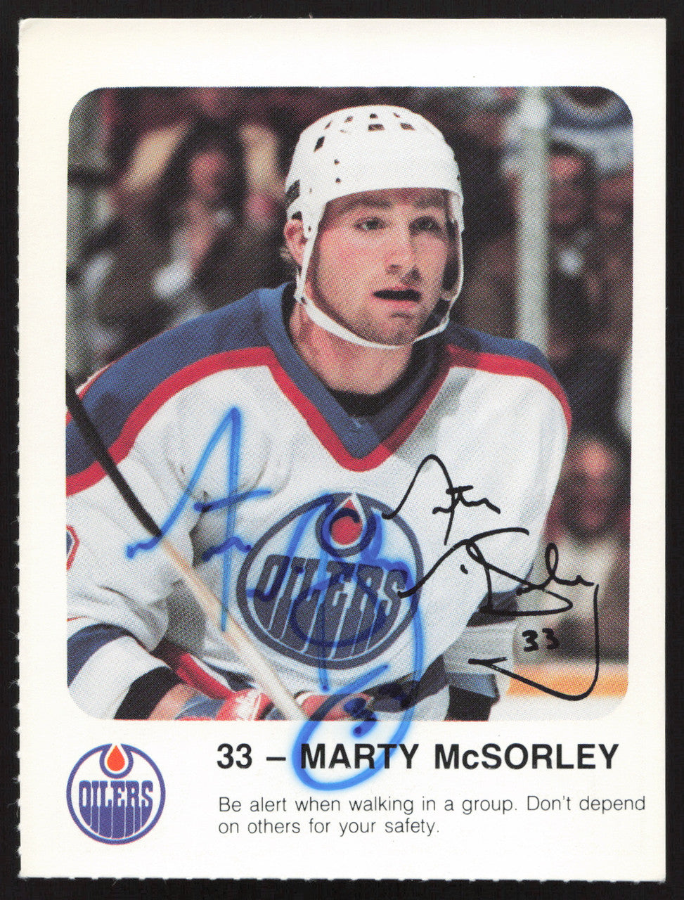 Marty McSorley Autographed 1986-87 Red Rooster Card Edmonton Oilers SKU #258436