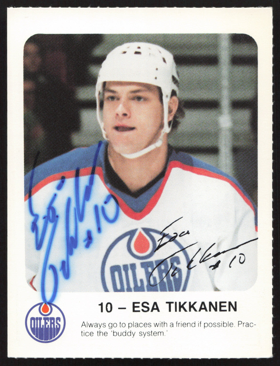 Esa Tikkanen Autographed 1986-87 Red Rooster Card Edmonton Oilers SKU #258442