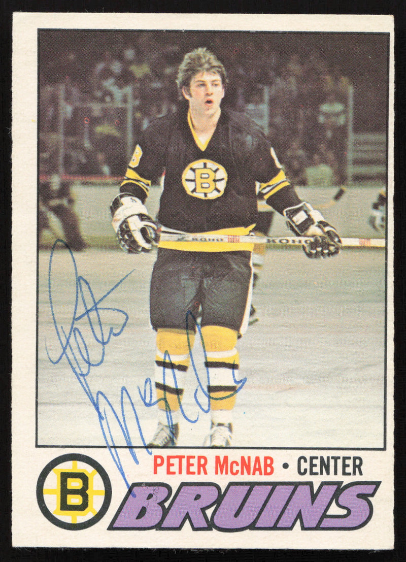 Peter McNab Autographed 1977-78 O-Pee-Chee Card #18 Boston Bruins SKU #258445