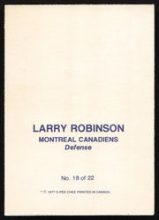 Larry Robinson Autographed 1977-78 Glossy O-Pee-Chee Card #18 Montreal Canadiens SKU #258446