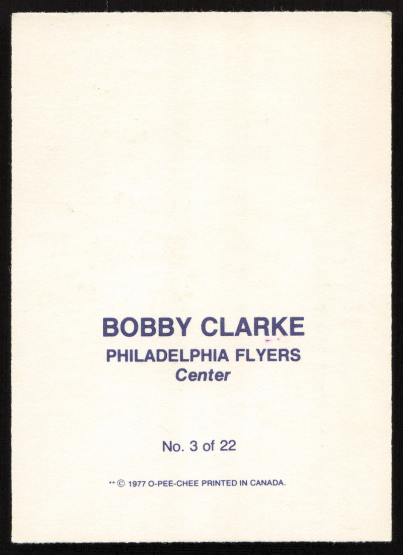 Bobby Clarke Autographed 1977-78 Glossy O-Pee-Chee Card #3 Philadelphia Flyers SKU #258447
